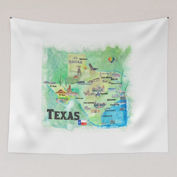 Item preview, USA Texas Travel Poster Map with Highlights designed and sold by artshop77.