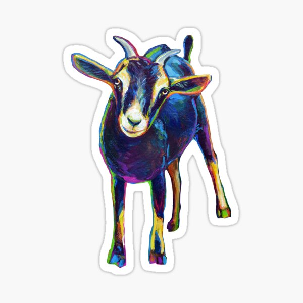 Item preview, Cute BLACK GOAT Sticker by Robert Phelps designed and sold by RobertPhelpsArt.