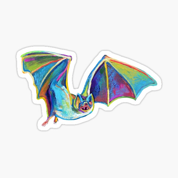 Item preview, Cute FLYING BAT STICKER by Robert Phelps designed and sold by RobertPhelpsArt.