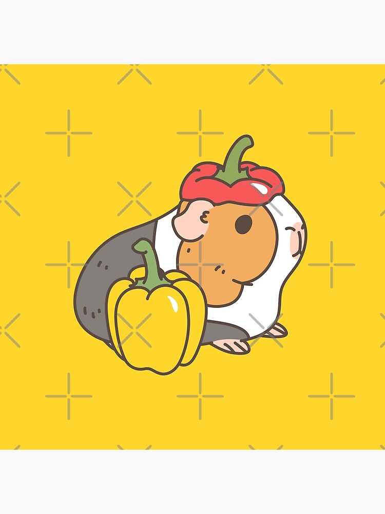 Bell pepper, cherry tomatoes and Guinea pigs pattern by Miri-Noristudio