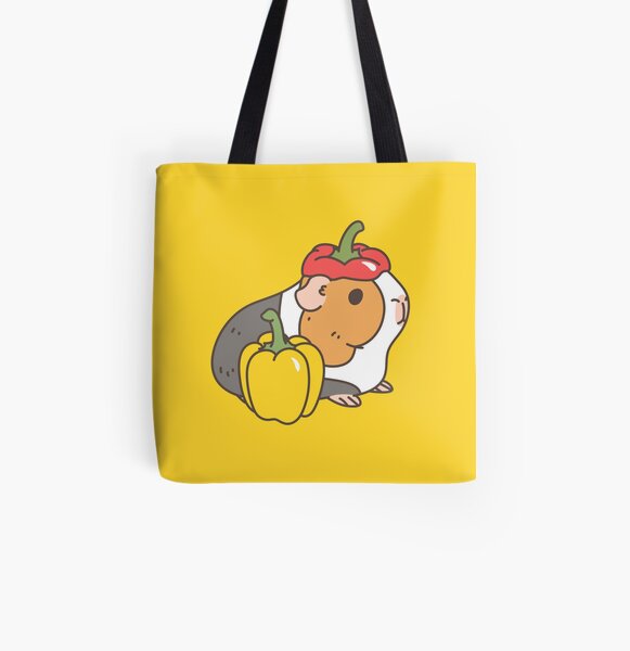 Bell pepper, cherry tomatoes and Guinea pigs pattern All Over Print Tote Bag