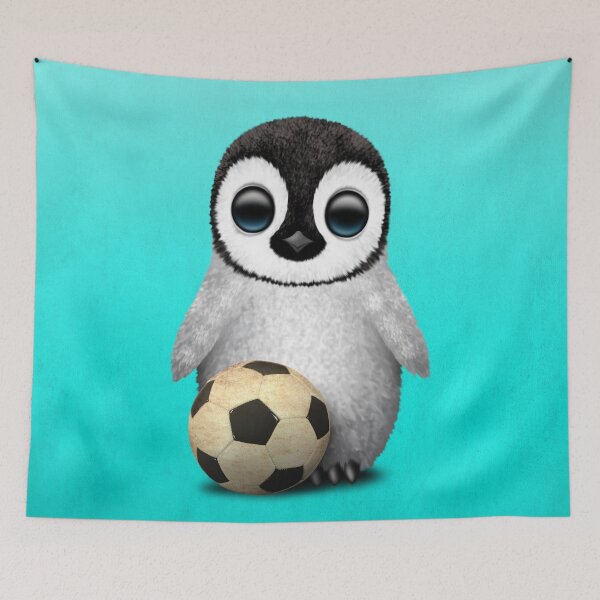 Item preview, Cute Baby Penguin With Football Soccer Ball designed and sold by JeffBartels.