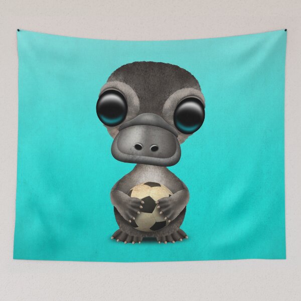 Item preview, Cute Baby Platypus With Football Soccer Ball designed and sold by JeffBartels.