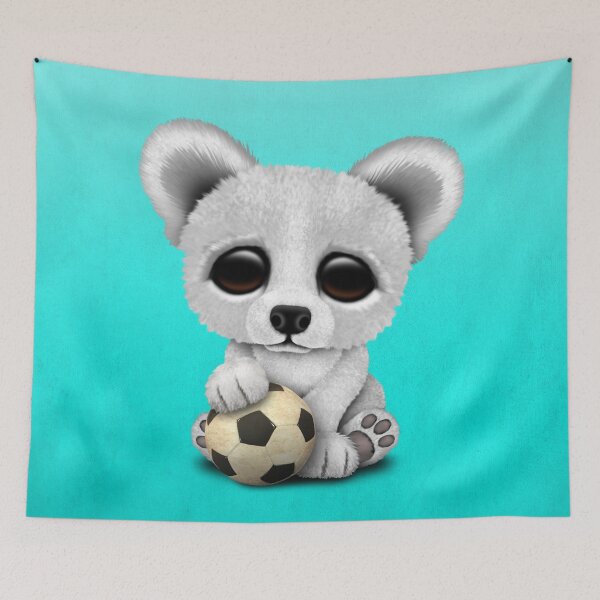 Item preview, Cute Baby Polar Bear With Football Soccer Ball designed and sold by JeffBartels.