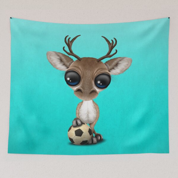 Item preview, Cute Baby Reindeer With Football Soccer Ball designed and sold by JeffBartels.