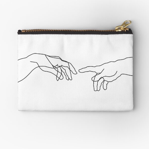 Creation of Adam minimal drawing Zipper Pouch