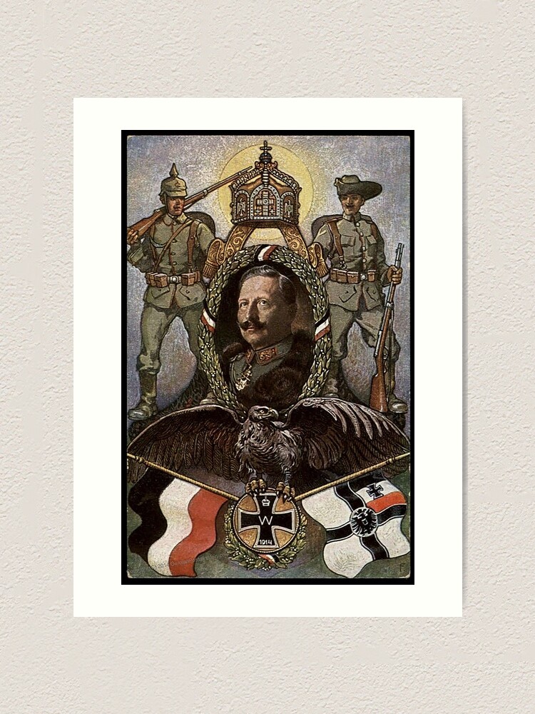 Alternate view of WWI 1914 German patriotic symbols Art Print