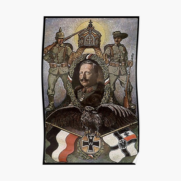WWI 1914 German patriotic symbols Poster