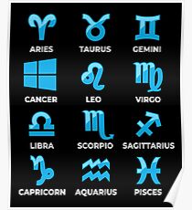 Funny Linux Anti-Windows Zodiac Poster