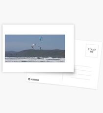 Kitesurfing in the Ocean - Three kites in the distance Postcards