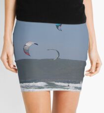 Kitesurfing in the Ocean - Three kites in the distance Mini Skirt