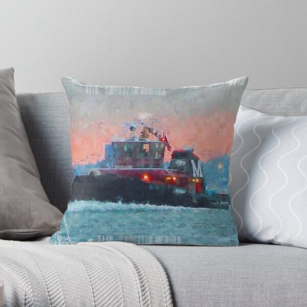 2018 Moran Tug City Throw Pillow