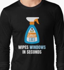 Funny Linux Windows Cleaner Long Sleeve T-Shirt