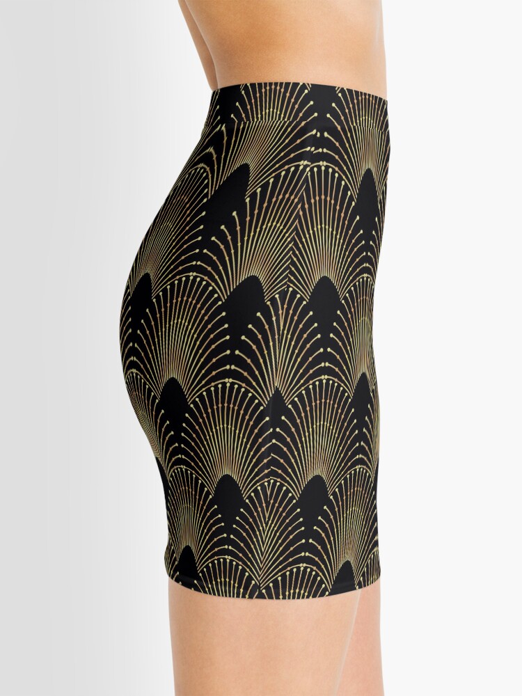 Alternate view of Art deco,gold,black,chic,elegant,1920's,great the Gatsby,pattern Mini Skirt