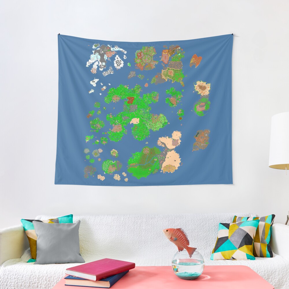 "Tibia World Map" Tapestry by Chapaman Redbubble