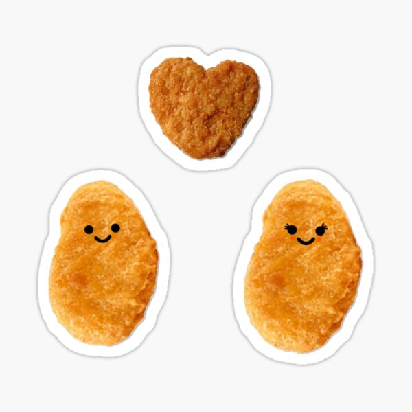 Couple of Chicken Nuggets with Heart Nugget Sticker Set (with other items) Sticker