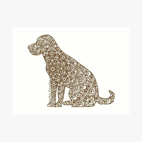 Download Chocolate Labrador Mandala Art Print By Daniannmandalas Redbubble