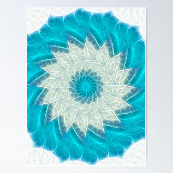 Item preview, Cyan Glow Kaleidoscope 10 designed and sold by TravelPhotoArt.