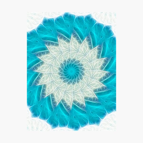 Item preview, Cyan Glow Kaleidoscope 10 designed and sold by TravelPhotoArt.