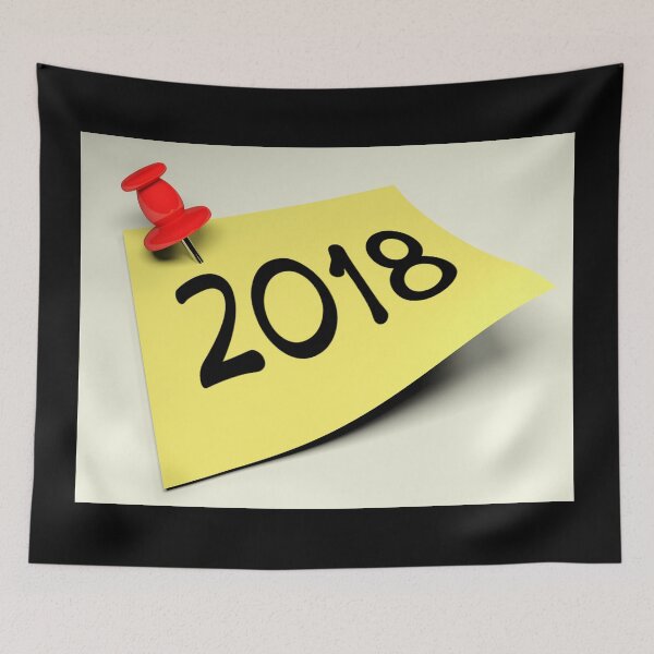 Item preview, Yellow post with the write 2018 - 3D rendering designed and sold by carlotoffolo.