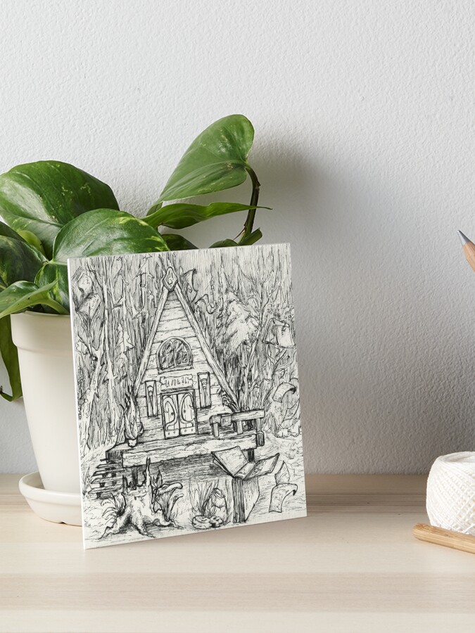 Magical Bookstore in the Woods Art Board Print for Sale by