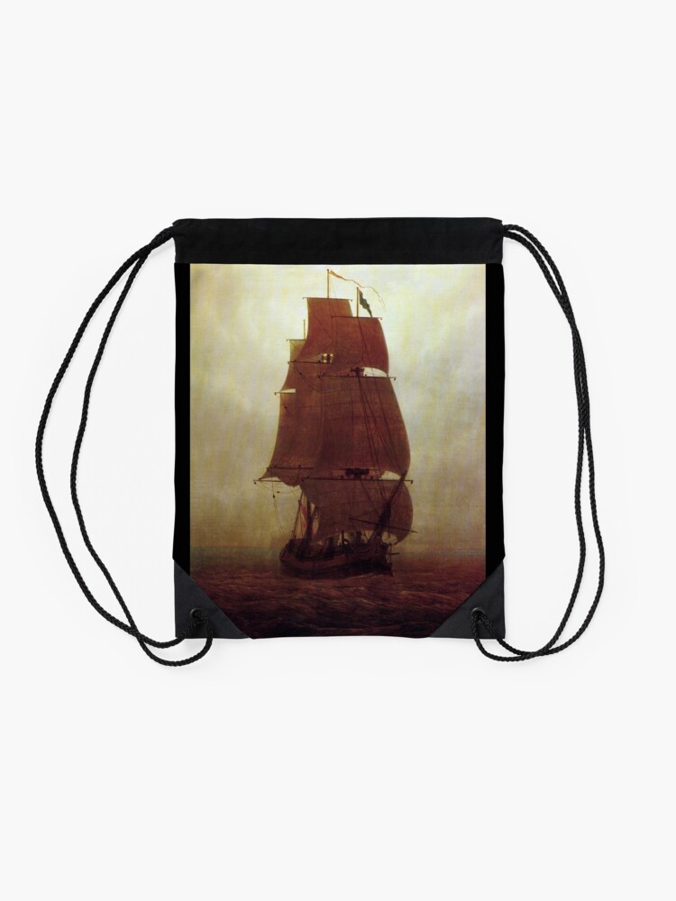 Alternate view of Sailing Ship (Caspar David Friedrich) Drawstring Bag