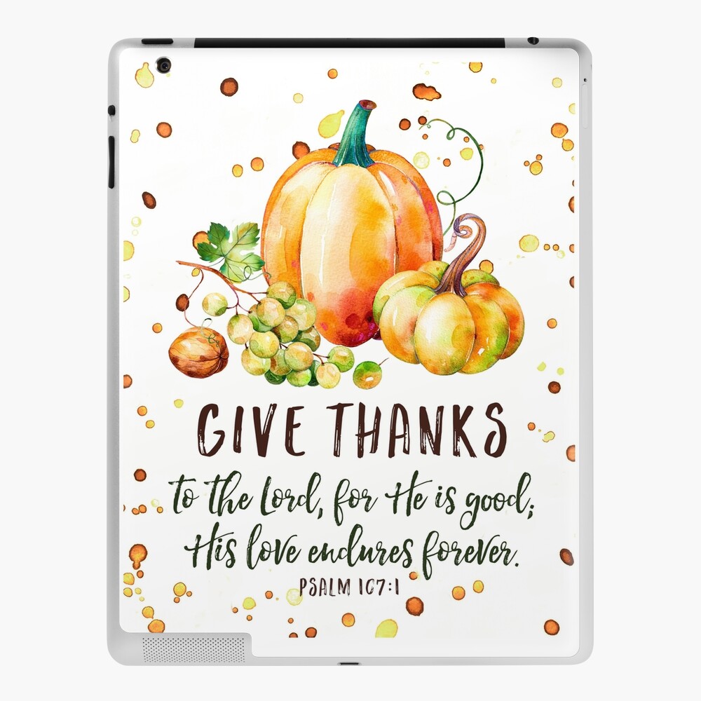 Give Thanks to the Lord, Fall Pumpkin Watercolor Bible Verse Art Sticker  for Sale by DownThePath | Redbubble