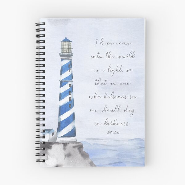 Item preview, Lighthouse Watercolor Bible Verse designed and sold by DownThePath.