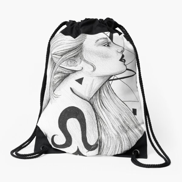 Tattooed Elf Drawstring Bag