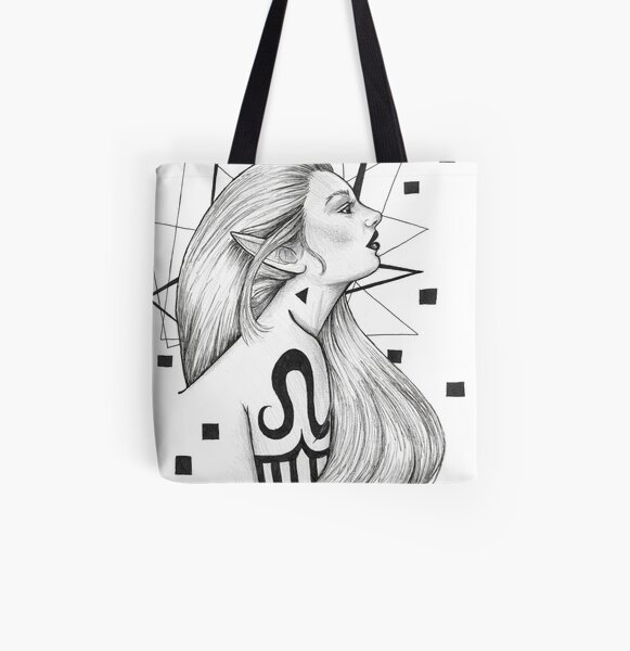 Tattooed Elf All Over Print Tote Bag