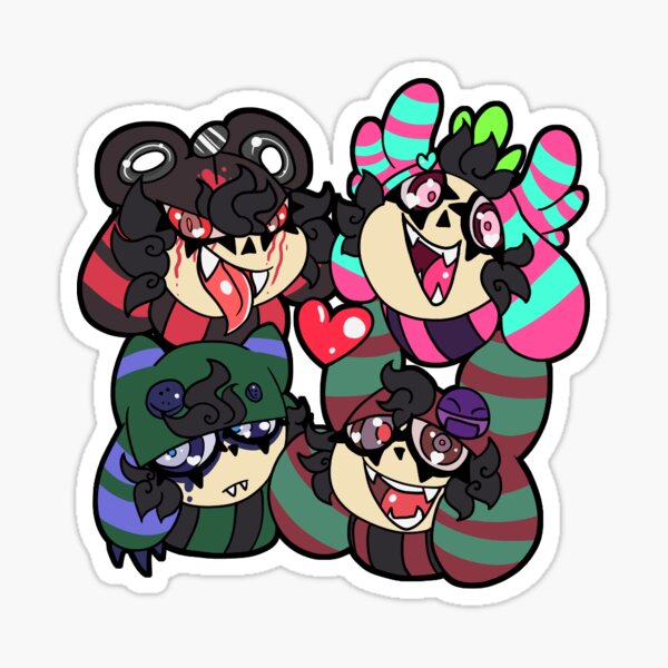Four Vampire Friends Sticker