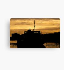 Golden Sky For Ferry Canvas Print