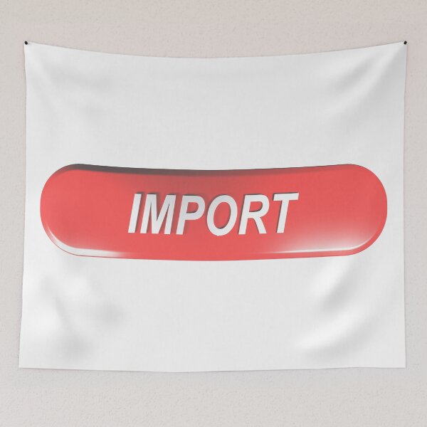 Item preview, Red rounded rectangle push button IMPORT designed and sold by carlotoffolo.