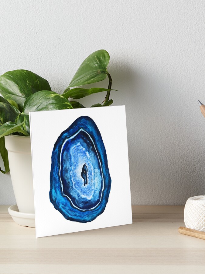 Agate Geode Blue Art Board Print for Sale by Emily Ha
