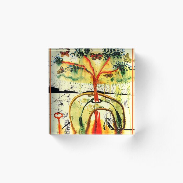 ALICE in WONDERLAND : Vintage 1969 Mad Hatter Party by Dali Print Acrylic Block