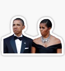 Barack and Michelle Obama Funny Faces Sticker