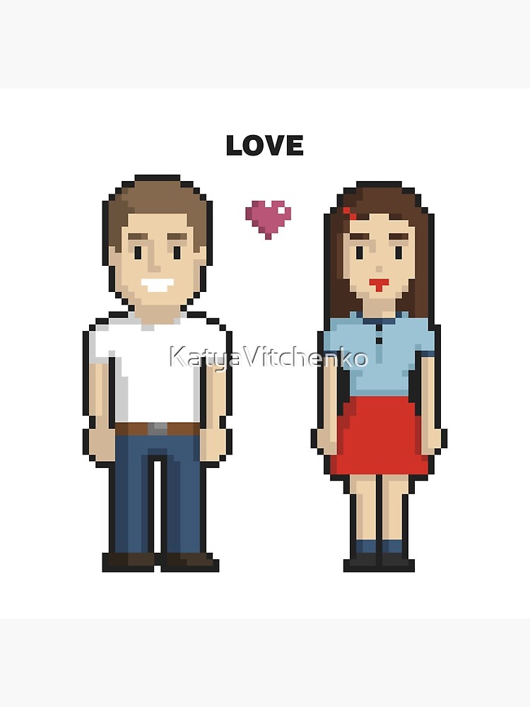 Premium Vector  Male and female 8 bit pixels people in pairs for cross  stitch pattern in vector illustration