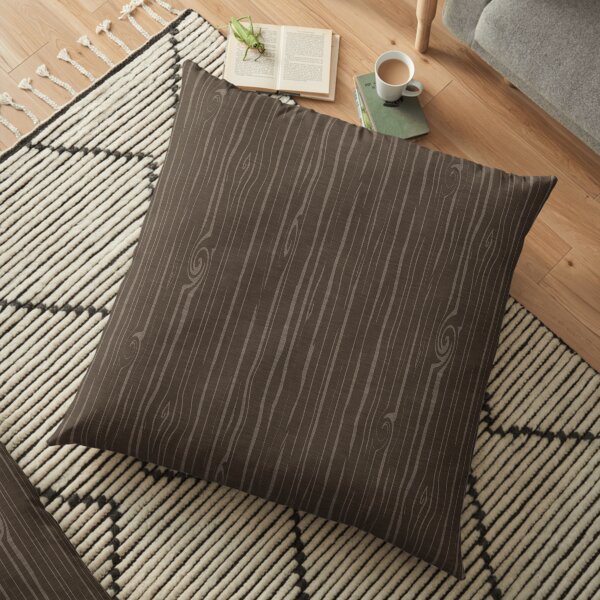 Grain de bois patiné - brun foncé Coussin de sol