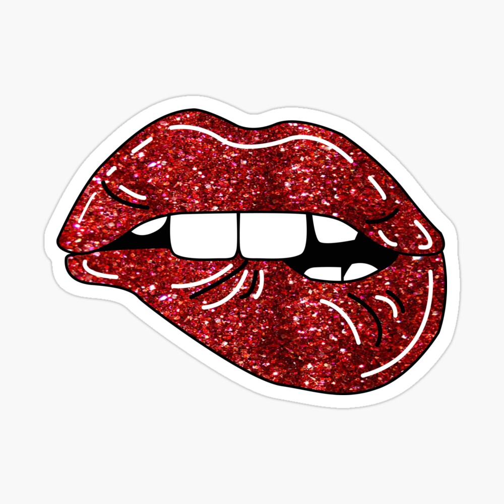 red glitter lipstick
