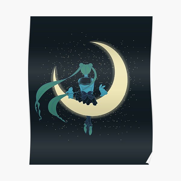 Kaninchen auf dem Mond Poster