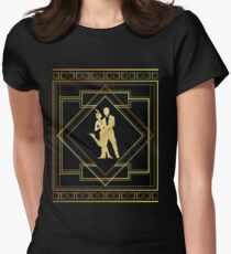 Art Deco Gatsby Style Flapper Couple Women's Fitted T-Shirt