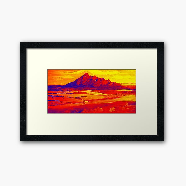 Mt Barney Red.. Framed Art Print