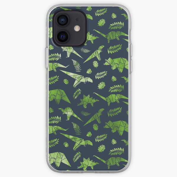 Origami Dinosaur Jungle iPhone Soft Case