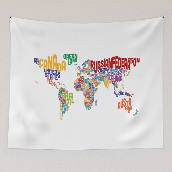Item preview, Text Map of the World designed and sold by ArtPrints.