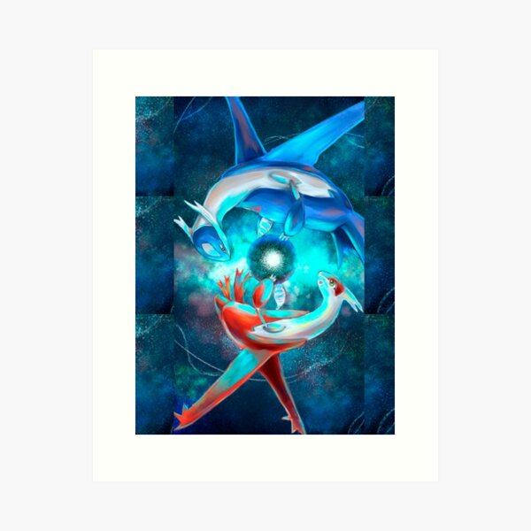 Latios & Latias Galaxy Love Art Print