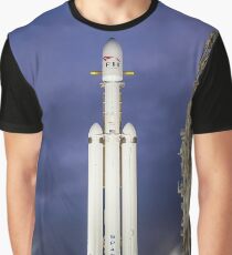 Spacex Falcon Heavy in der Nacht Grafik T-Shirt