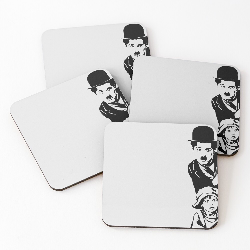 Charlie Chaplin The Kid 1921, Poster Artwork Design Coasters (Set of 4)