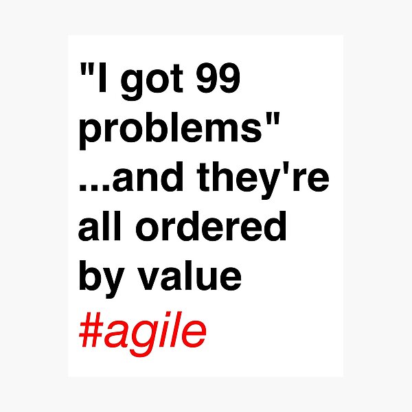 Artikel-Vorschau von 99 Probleme ... geordnet nach Wert, designt und verkauft von agilefunnies.