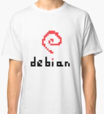 Pixel Debian Logo Linux Classic T-Shirt