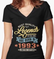 Legends are born in 1993 Women's Fitted V-Neck T-Shirt